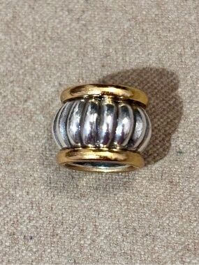 🆕Listing! 🆕 Brighton Mara spacer in Silver-Gold Grooved silver bead Gold edges